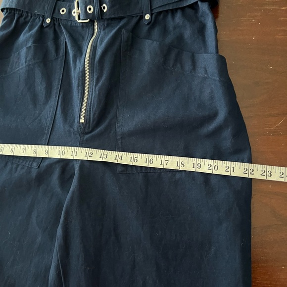 NWT Banana Republic Linen blend Paperbag Waist Trousers | navy | 12 - Picture 11 of 16